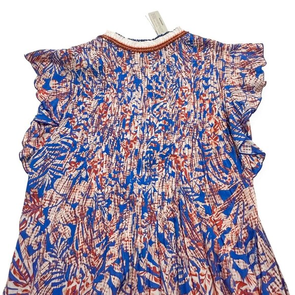 Poupette St Barth Sasha Mini Dress, Size XS, Blue Tropical, New with Tag, $350 - Picture 10 of 13